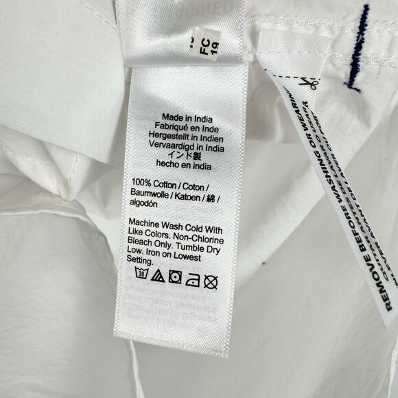 J Crew Shirt Womens 00 White Relaxed Fit Washed Cotton Poplin Long Sleeve - Picture 12 of 15